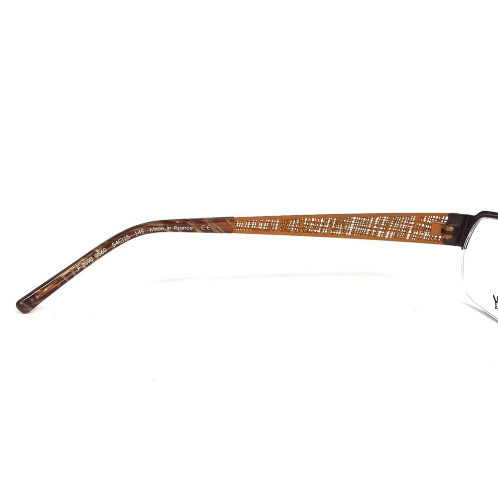 J.F. Rey Eyeglasses Frames JF2590 9560 Matte Brown Orange Half Rim 54-15-145